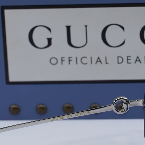 Final Price! Gucci GG1703S 003 Silver/Blue Sunglasses main image 4